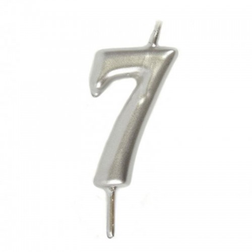 Vela Número 7 Prateado